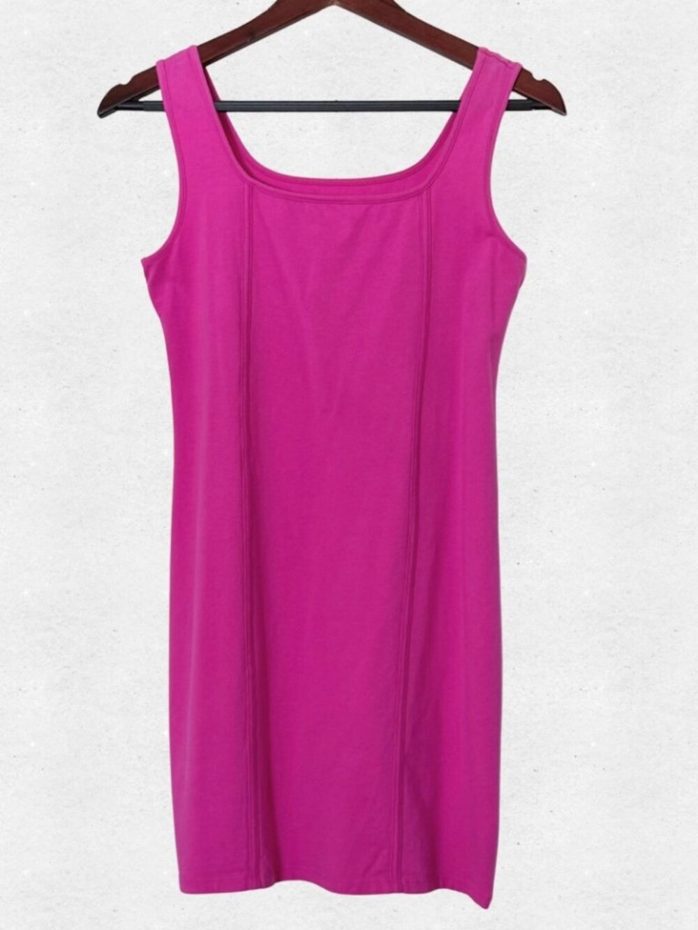 Hot Pink Cotton Bodycon Mini Tank Dress Large Barbie Bimbocore Y2K McBling Beach
